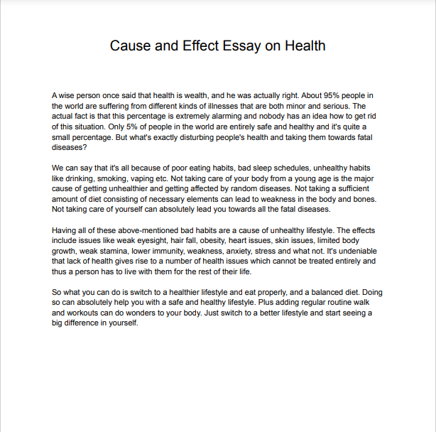 how to do a cause and effect essay