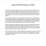 cause effect essay about health