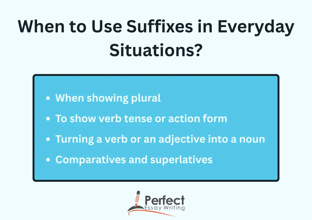 When to use suffix in everyday writing